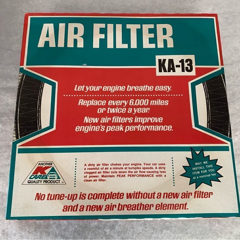 KMart KA-13 Air Filter Fits 60’s & 70’s Cars *New*